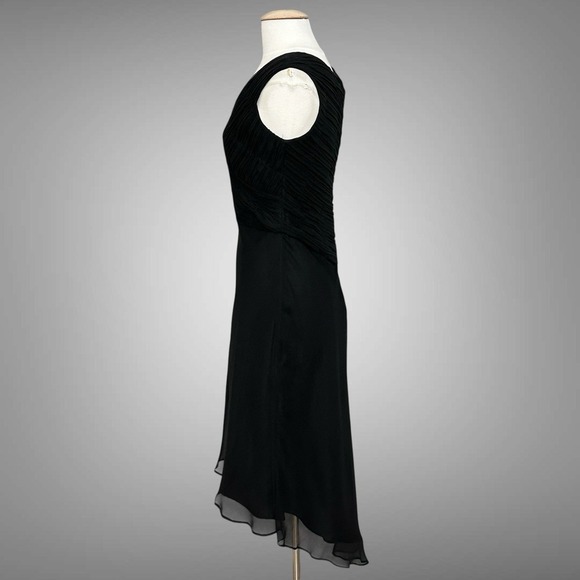 VTG Robbie Bee Womens Dress 6 Black Silk Satin Lined Chiffon Whimsigoth Fairy - Picture 4 of 15